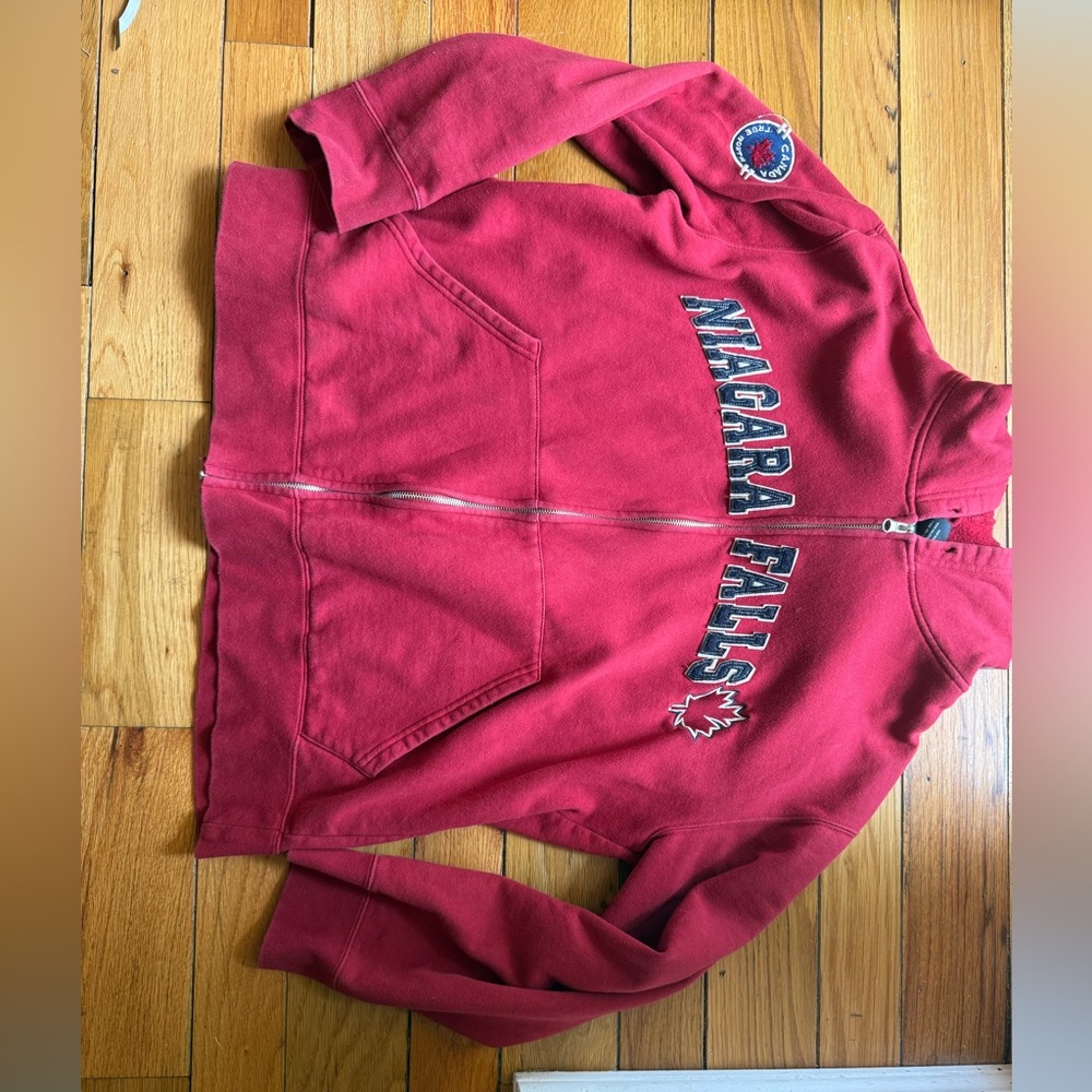 Red Niagara Falls Zip-Up Hoodie